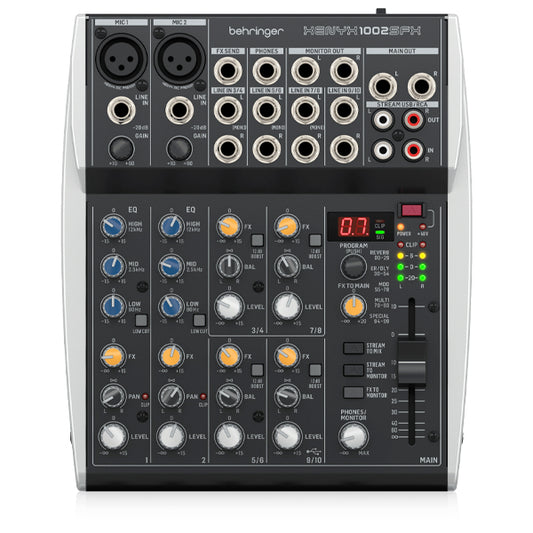 Behringer Xenyx 1002SFX 10 Channel Analog Streaming Mixer with Klark Teknik Effect (1002 SFX)