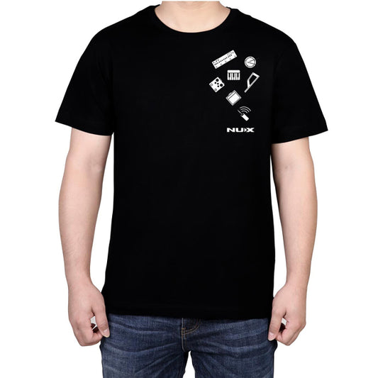 NUX T-Shirt 2021 Edition Fully Cotton with Logo Front and Back - Black
