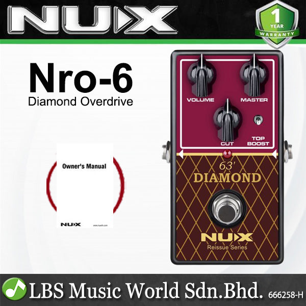NUX NRO-6 Reissue Series 63 Diamond Overdrive Guitar Effect Pedal