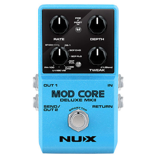 NUX Mod Core Deluxe MKII 8 Modulations Guitar Effects Pedal with Stereo Connection
