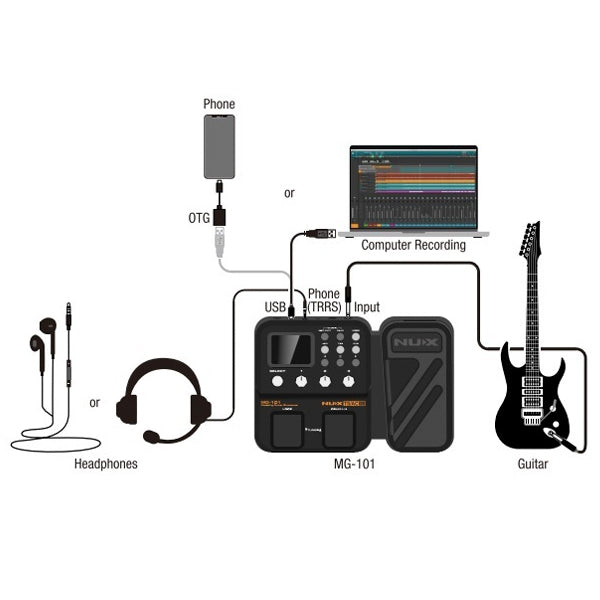 Nux MG-101 Multi Effects Modelling Processor Electric Guitar Effect Pedal (MG101)