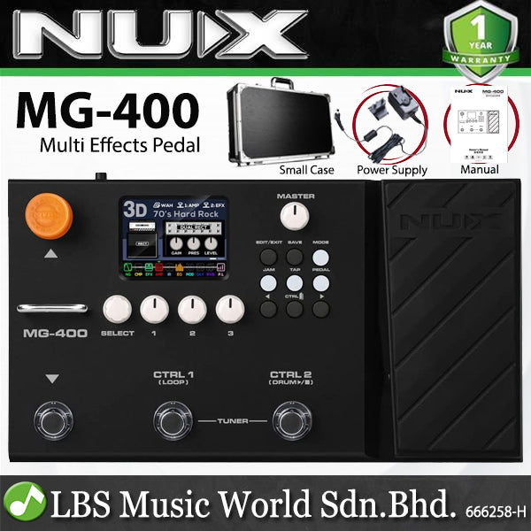 NUX MG-400 Modeling Guitar and Bass Processor Multi Effects Pedal for Electric Guitar (MG400)