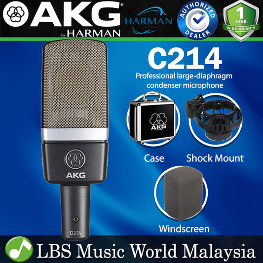 AKG C214 Pro Audio Mic Large Diaphragm Condenser Microphone (C-214 C 214)