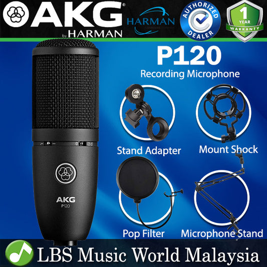 AKG P120 Large Diaphragm Condenser Microphone with Cardioid Polar Mic Pattern (P-120 P 120)