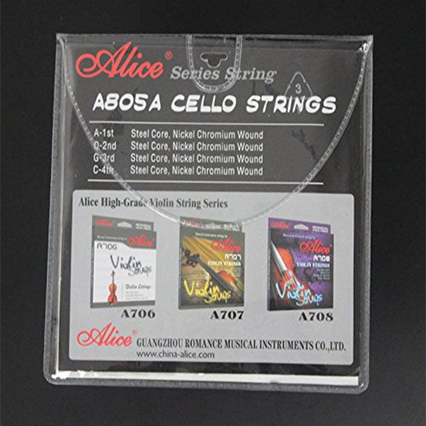 Alice A805A Cello String Set Steel Core Nickel Chromium Alloy Wound Strings A D G C