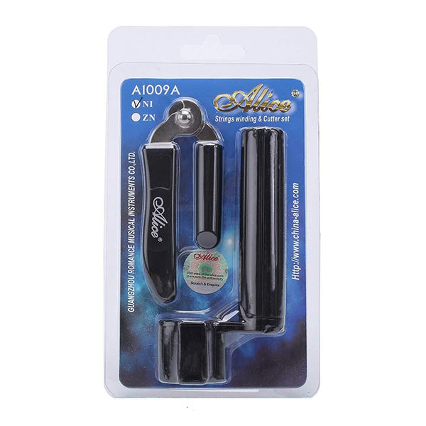 Alice A1009A Multifunctional Guitar String Winder Cutter Set for Guitar Violin Ukulele Strings (Random Color)
