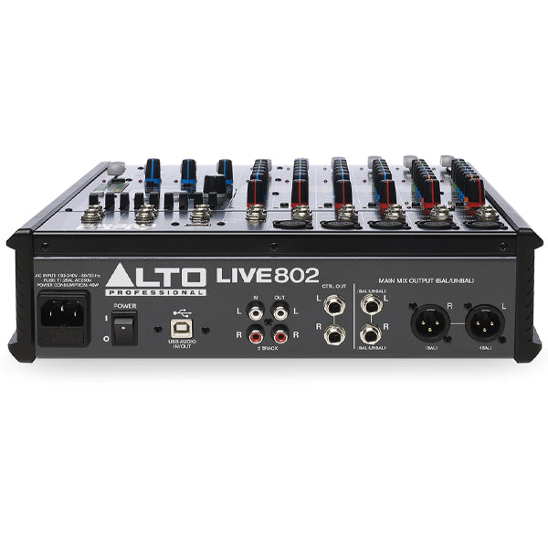 Alto Professional LIVE 802 8 Channel and 2 Bus Mixer with USB Audio Interface (Live802)
