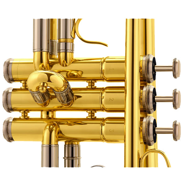 Eldon by Antigua TR2110 Bb Trumpet Lacquer Plate Silver Outer Slides with Case