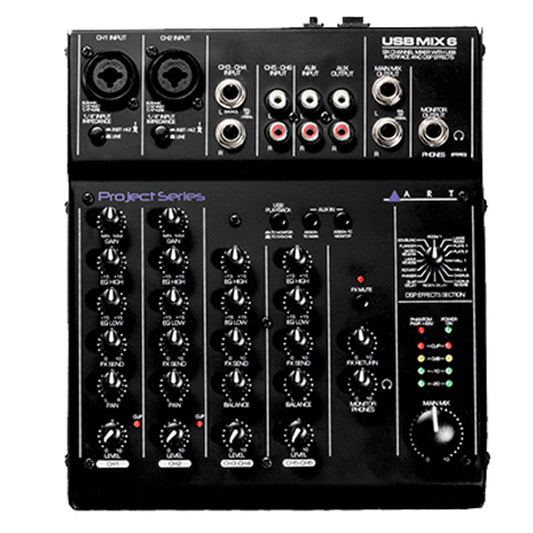 ART Pro Audio USBMix6 Six Channel USB Mixer Interface With DSP Effect