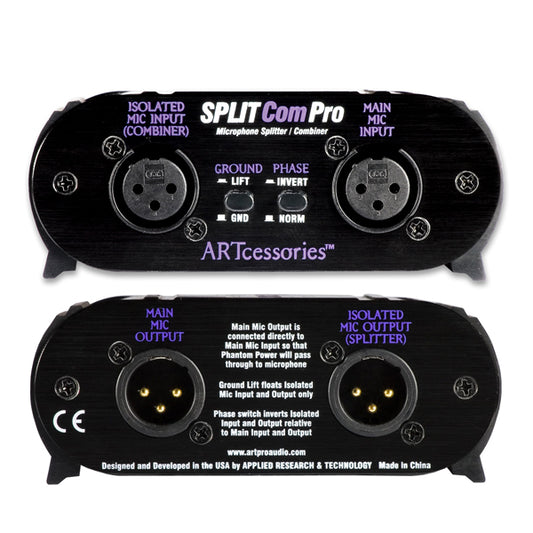 ART Pro Audio SPLITComPro 2 Way Microphone Signal Mic Splitter Combiner