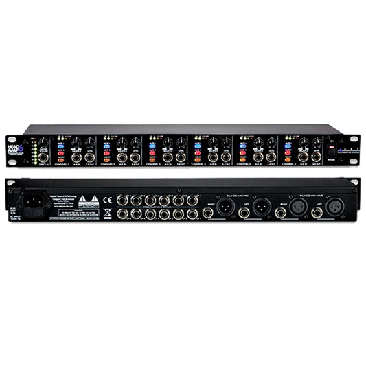 ART Pro Audio HeadAmp6 6 Channel Headphone Amplifier with with Aux In & Balance Controls (Head Amp 6)