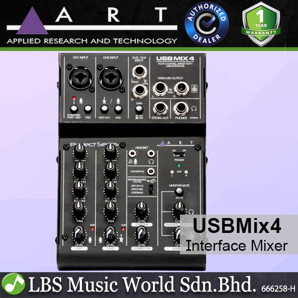 ART Pro Audio USBMix4 Four Channel Mixer with USB (USB Mix 4