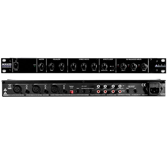 ART Pro Audio MX662 6 Channel 1U Stereo Mixer With EQ EFX Loop (MX 662)