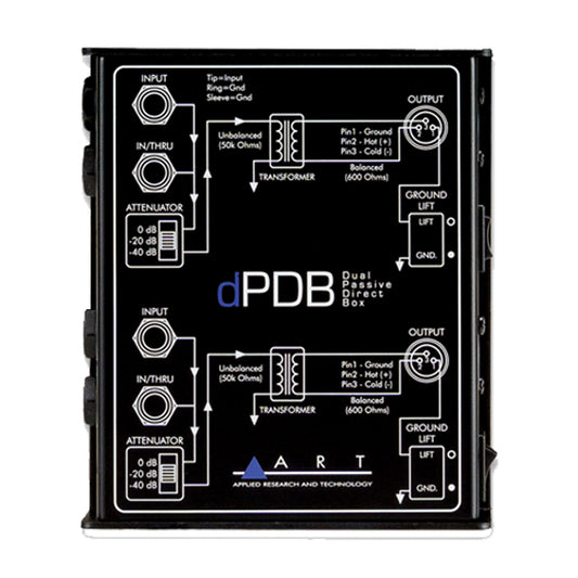 ART Pro Audio dPDB Dual Channel Passive Direct Box with Low Noise