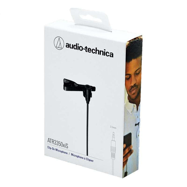 Audio Technica ATR3350xiS Series Microphone Omnidirectional Condenser Lavalier Mic (ATR3350)
