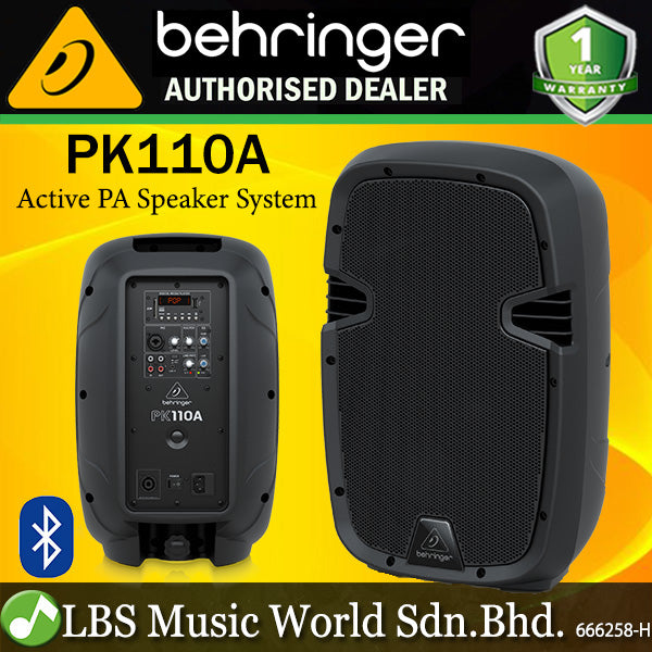 Behringer PK110A 320 Watt 10 Inch Active PA Speaker System with Bluetooth (PK 110A PK-110A)