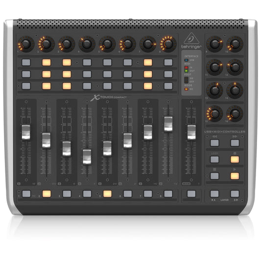 Behringer X-TOUCH COMPACT Universal USB MIDI Controller with 9 Touch Sensitive Motor Faders (XTOUCH COMPACT)
