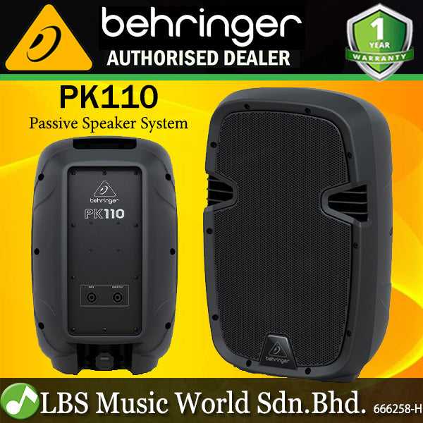 Behringer PK110 500 Watt 10 Inch Passive Speaker System (PK 110 PK-110)