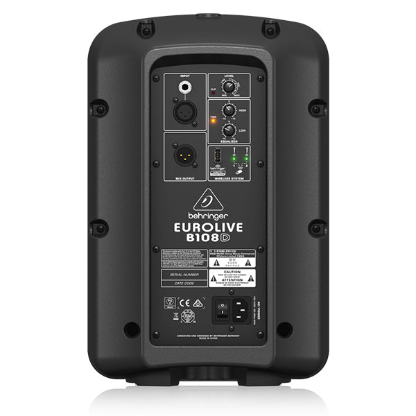 Behringer B-108D Active 300 Watt 2 Way 8" PA Speaker System with Wireless Option (B108D B108 B-108 D B 108D)
