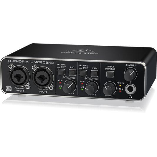 Behringer UMC-202HD 2 X 2 USB Audio Interface with MIDAS Mic Preamps (UMC202HD UMC 202HD)