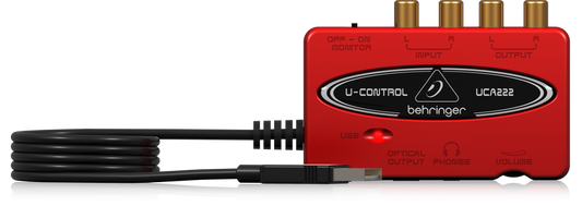 Behringer UCA-222 Ultra Low Latency 2 In 2 Out USB Audio Interface (UCA222 UCA 222)
