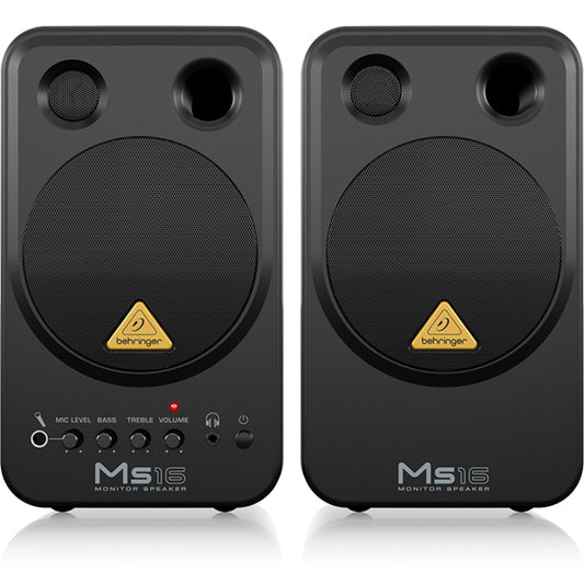Behringer MS-16 16 Watt 24 Bit 192kHz Digital Powered Personal Monitor Speaker Pair (MS16 MS 16)