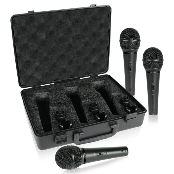 Behringer XM-1800S Dynamic Cardioid with Switch Vocal Mic & Carrying Case Set Of 3 (XM1800S XM 1800S)