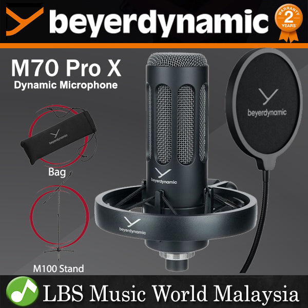 Beyerdynamic M 70 Pro X Large Dynamic Broadcast Microphone with Pop Filter and Elastic Mic Mount (M70 ProX)