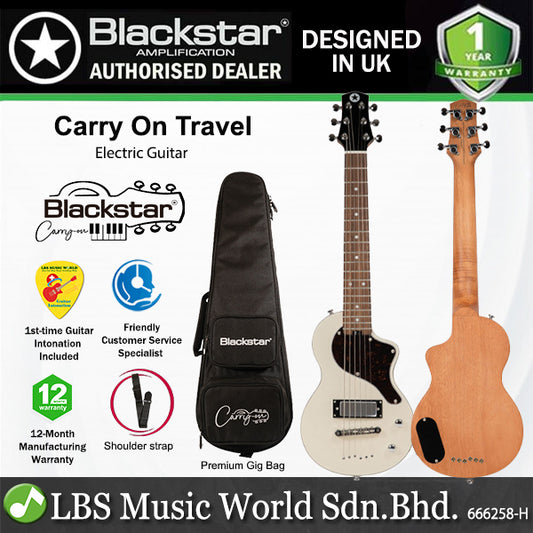 Blackstar Carry On Travel Gaboon Mahogany Body Electric Guitar With Mini humbucker with coil split Pickup And Bag
