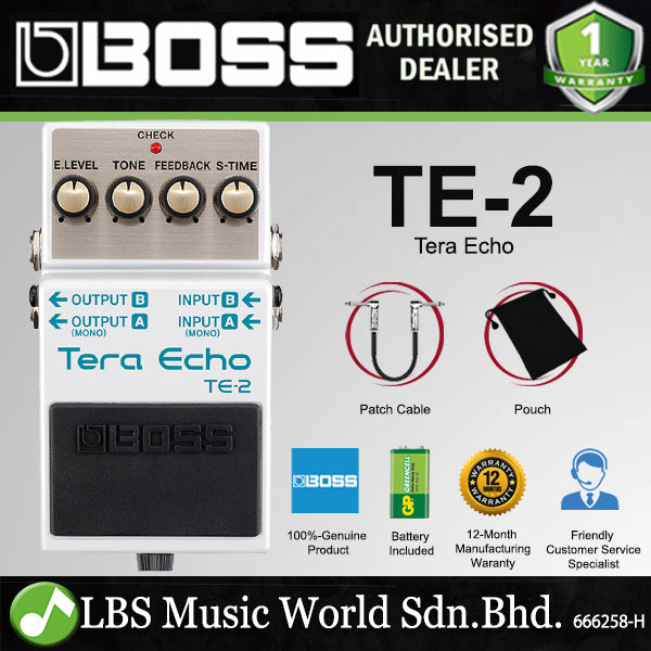 Boss TE-2 Tera Echo Guitar Effect Pedal Foot Switch Processor (TE2 TE 2)