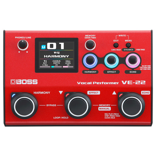 Boss VE-22 Vocal Effect and Looper Performer Guitar Pedal (VE22 VE 22)