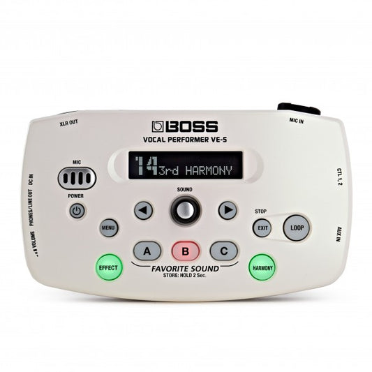 Boss VE-5 Vocal Performer Mountable Vocal Effects Processor with 6 Effects White (VE5 VE 5)