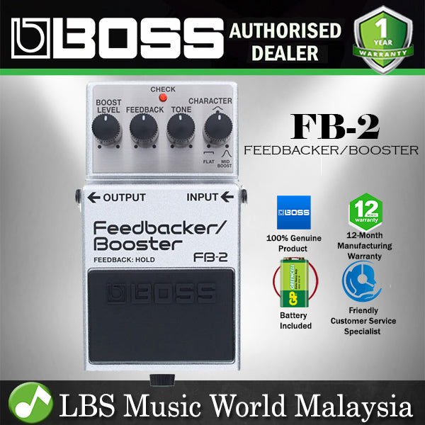 Boss FB-2 Feedbacker Booster Effect Pedal For Electric Guitar (FB2