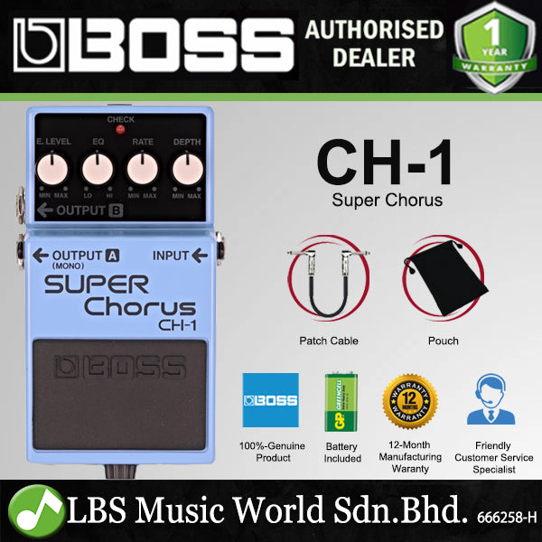 Boss CH-1 Super Chorus Guitar Effects Pedal (CH1 CH 1)