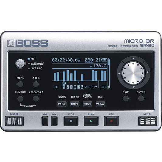 Boss Micro BR-80 8 Track Digital Recorder Audio Interface Recording Device (BR80 BR 80)