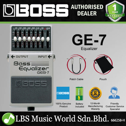 Boss GEB-7 Bass Equalizer Guitar Effect Pedal (GEB7 GEB 7)