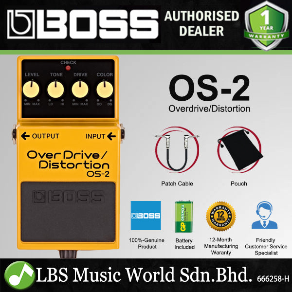 Boss OS-2 OverDrive Distortion Guitar Effect Pedal Over Drive (OS2 / OS 2)
