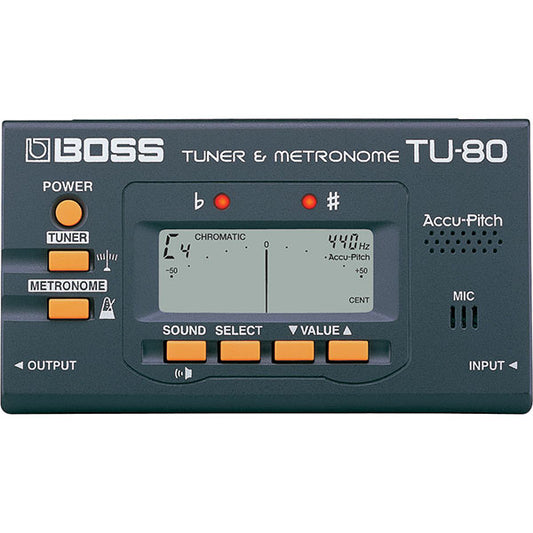 BOSS TU-80 All Instrument Tuner or Metronome Black (TU80 TU 80)