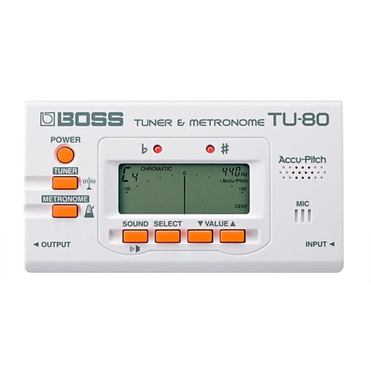 BOSS TU-80 All Instrument Tuner or Metronome White (TU80 TU 80)