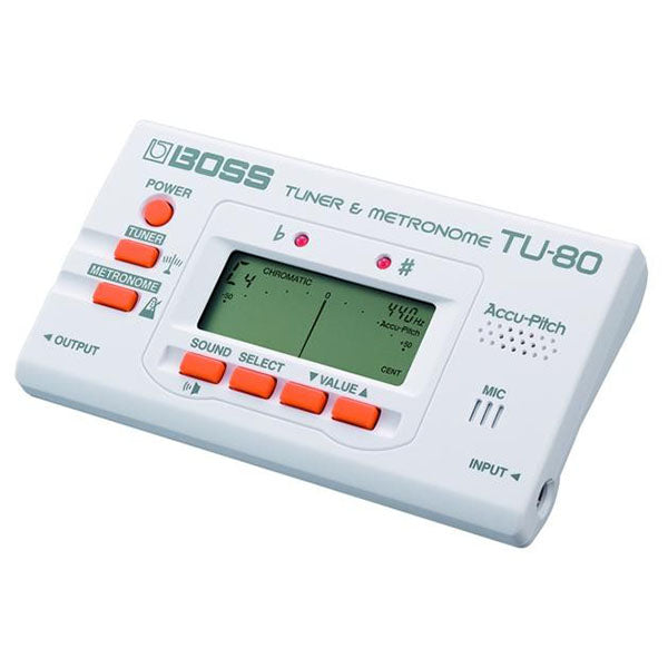 BOSS TU-80 All Instrument Tuner or Metronome White (TU80 TU 80)