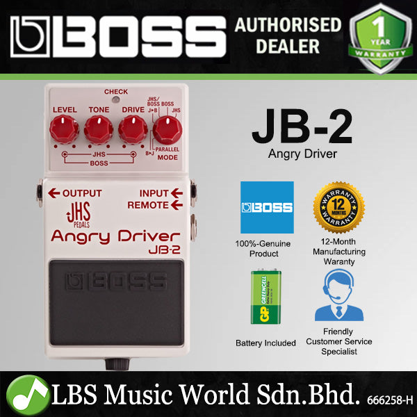 Boss JB-2 Angry Driver Guitar Effect Pedal Foot Switch Processor (JB2 JB 2)