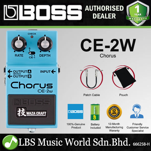 Boss CE-2W Chorus Waza Guitar Effect Pedal Foot Switch Processor (CE2W CE 2W)