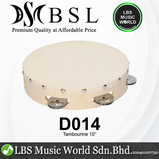 BSL Tambourine Round 8" 10" Wooden with Skin (D013 D014)
