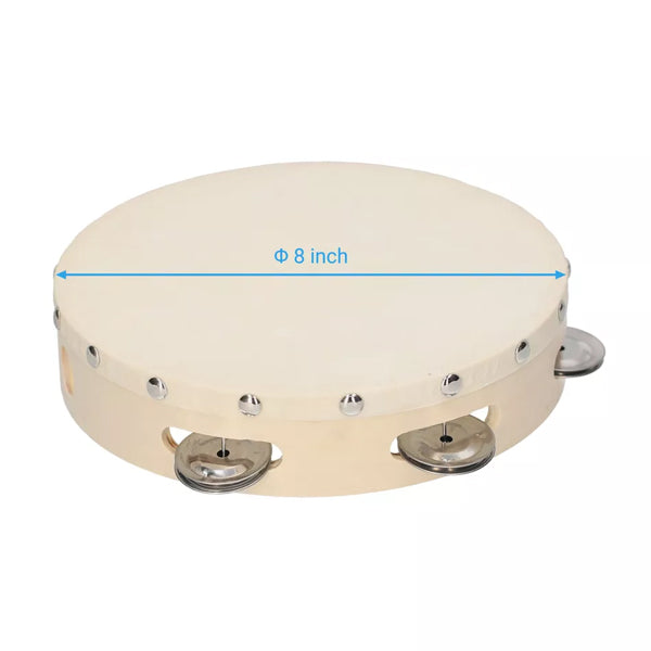 BSL Tambourine Round 8" 10" Wooden with Skin (D013 D014)