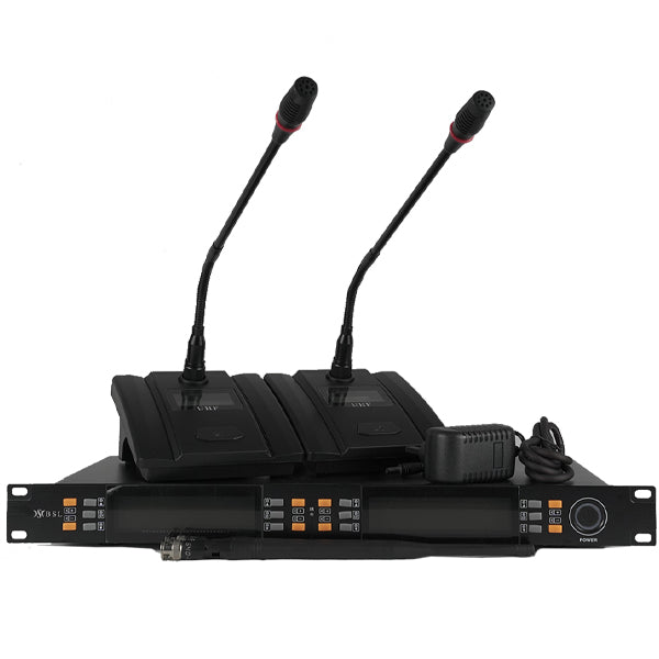 BSL FS8801 4 Channel Wireless Conference Microphone System with UHF Gooseneck Desktop Mic