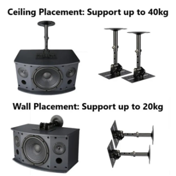 BSL VL309 Adjustable Swivel Wall Ceiling Mount Speaker Stand Holder - Pair