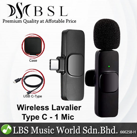 BSL Wireless Lavalier Clip On Microphone for Android and iOS Phone Plug and Play Mic Recording Streaming Vlog and Interview
