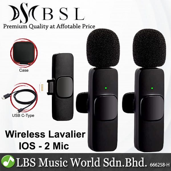 BSL Wireless Lavalier Clip On Microphone for Android and iOS Phone Plug and Play Mic Recording Streaming Vlog and Interview