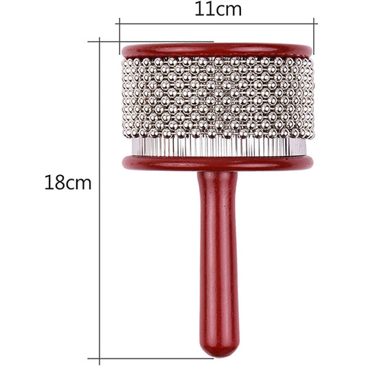 BSL KBS2 Cabasa Wooden Shaker with Metal Bead Chain and Percussion Cylinder Musical Instrument (KBS 2)