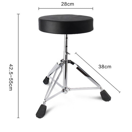 BSL MLX110-E Adjustable Double Brace Drum Throne for Drum Set Chair Seat with Chrome Hardware